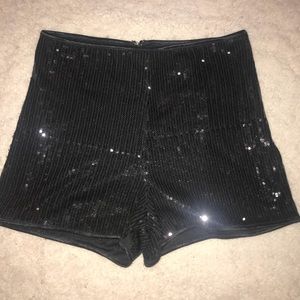 Sequin High Waist Shorts